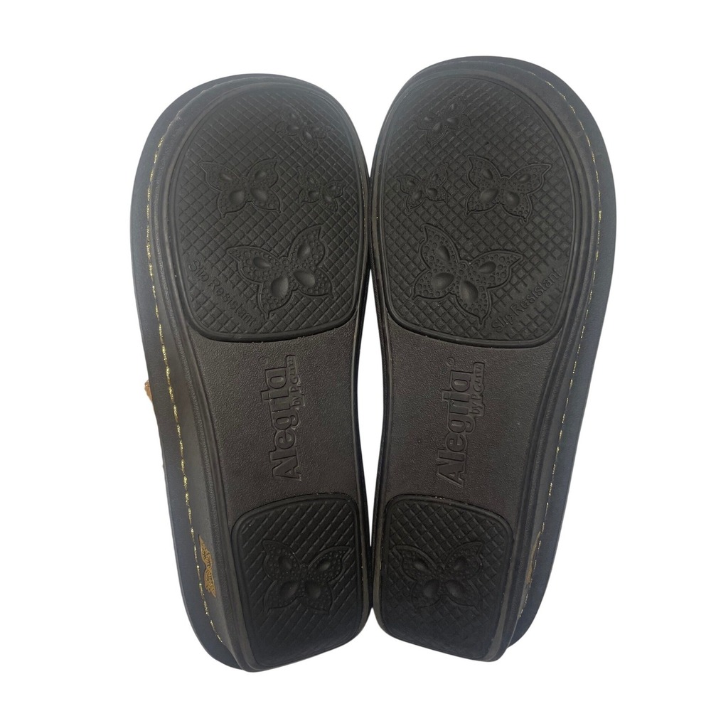 Alegria Carina Tan Leather Wedge Thong Sandals Women's - Picture 12 of 13